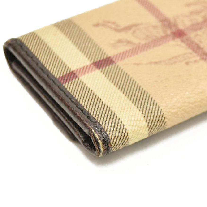 BURBERRY Nova Check PVC 6 Ring Key Case Beige