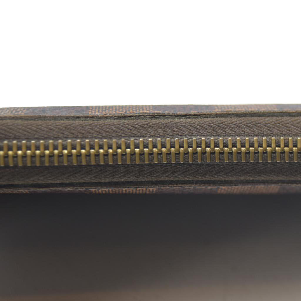 Louis Vuitton Damier Zippy Zip Around Long Wallet Purse Brown CA1162 $915