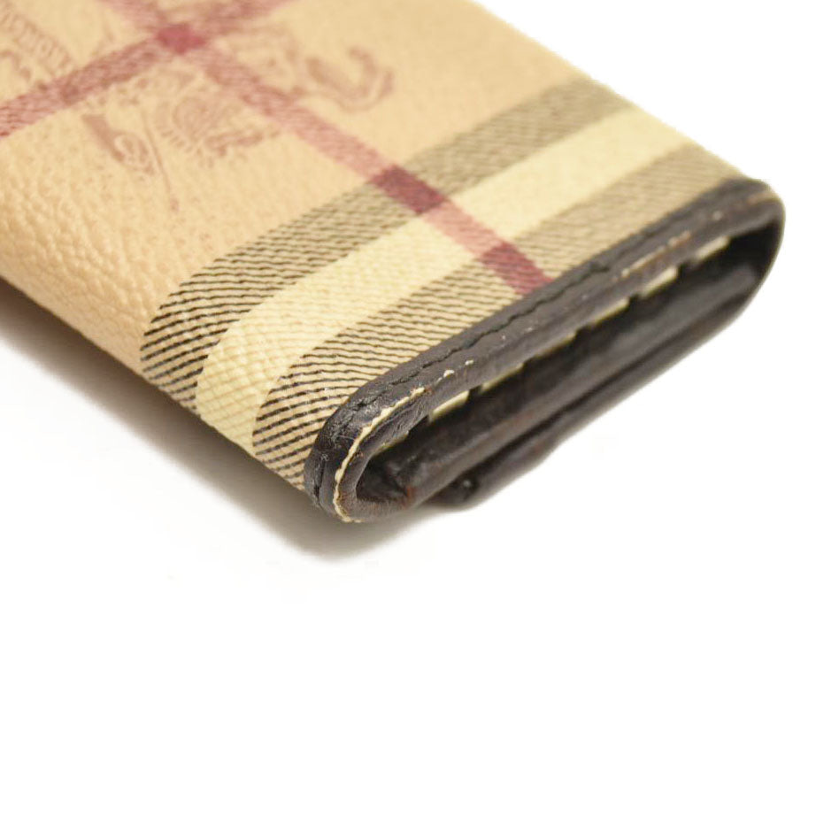 BURBERRY Nova Check PVC 6 Ring Key Case Beige