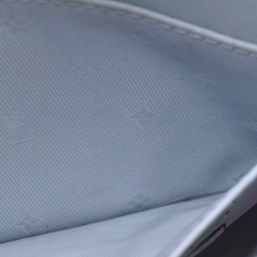 LOUIS VUITTON Calfskin Bubblegram Wallet On Strap Ice Blue