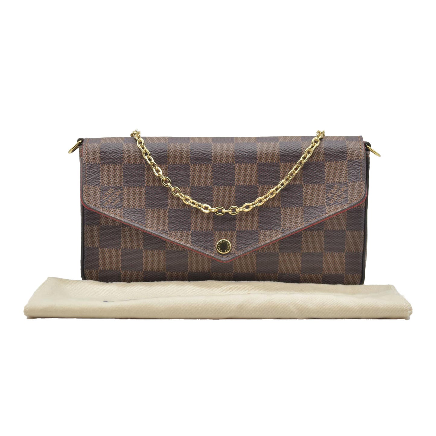 Louis Vuitton Damier Ebene Pochette Félicie Brown Coated Canvas Crossbody Bag