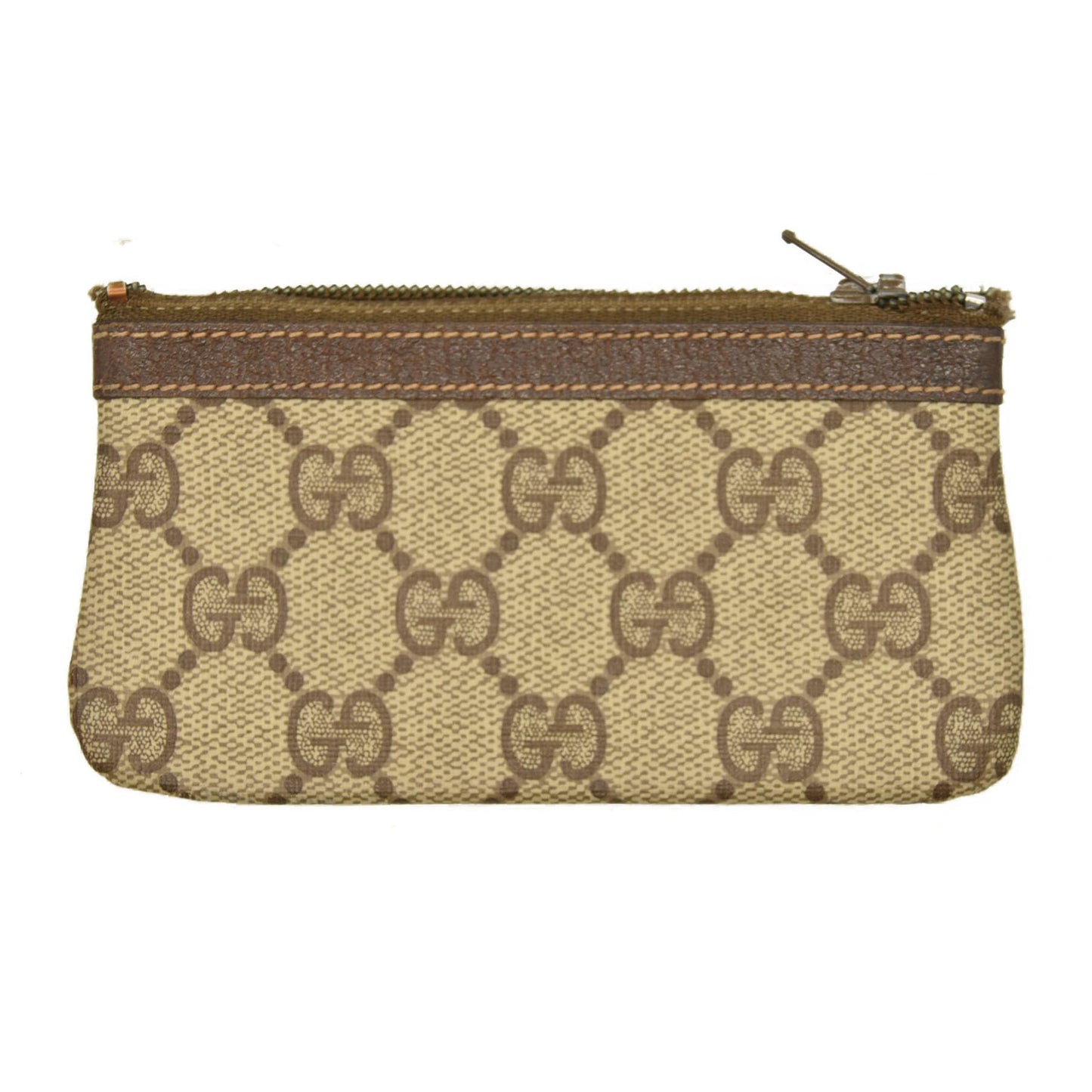 GUCCI GG Logo PVC Leather Coin Purse Wallet Beige