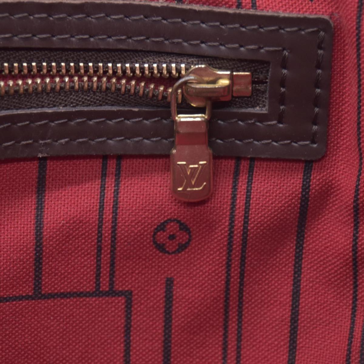 $2240 2009 Louis Vuitton Damier Ebene Neverfull MM Cherry AR0049 CONSIGNMENT 10021074