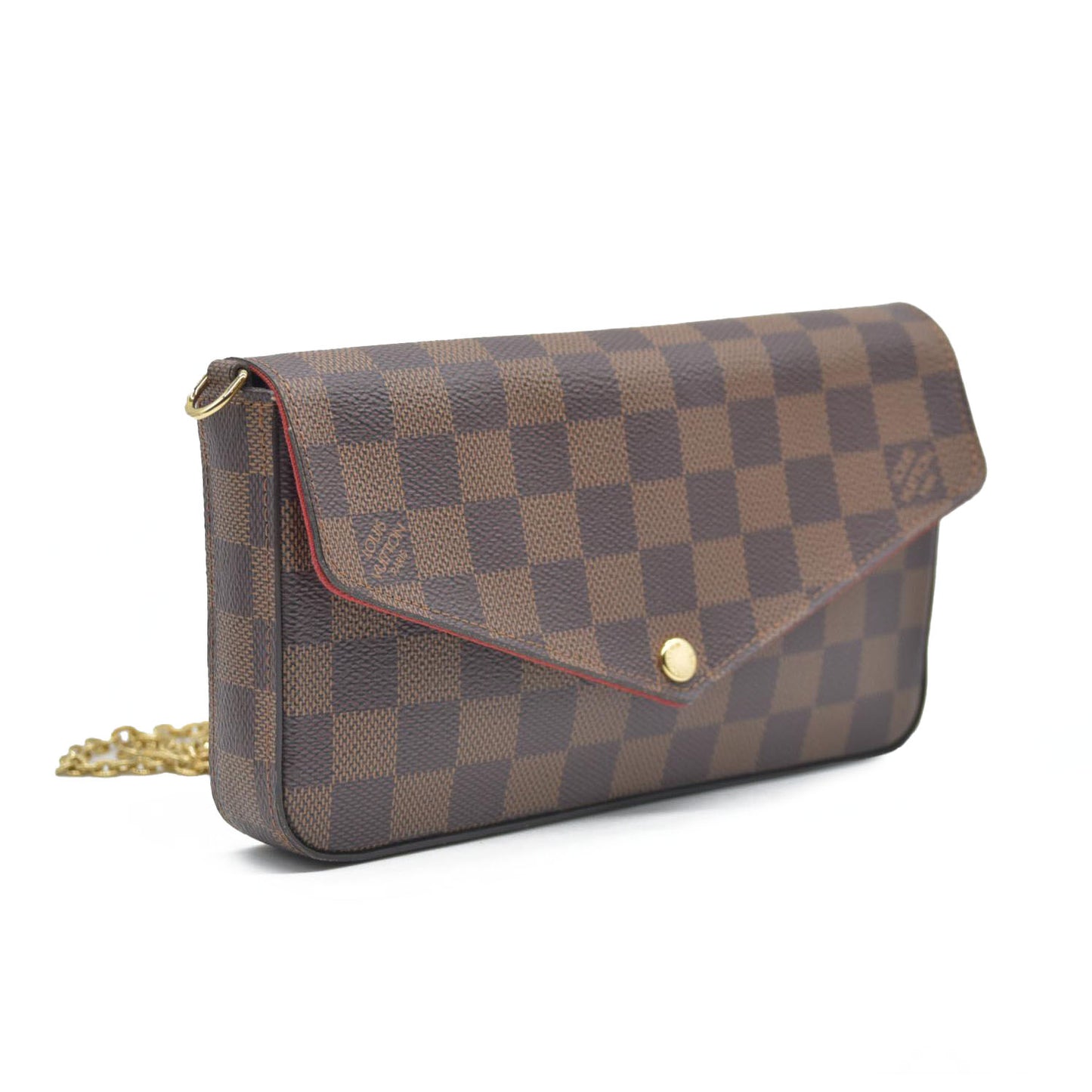 Louis Vuitton Damier Ebene Pochette Félicie Brown Coated Canvas Crossbody Bag