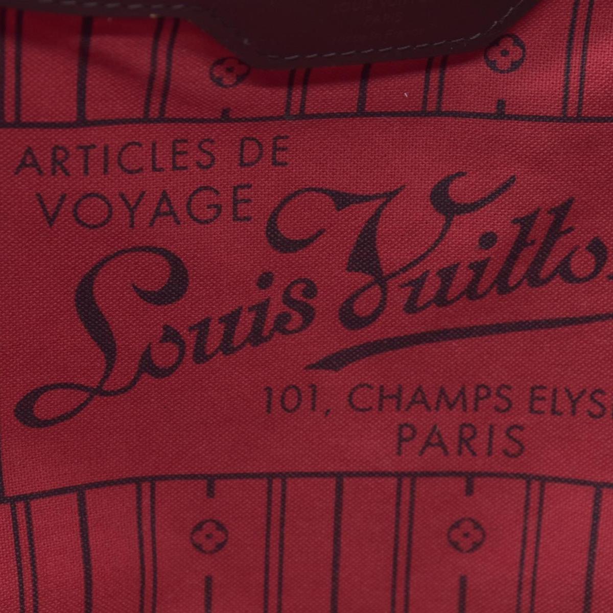 $2240 2009 Louis Vuitton Damier Ebene Neverfull MM Cherry AR0049 CONSIGNMENT 10021074