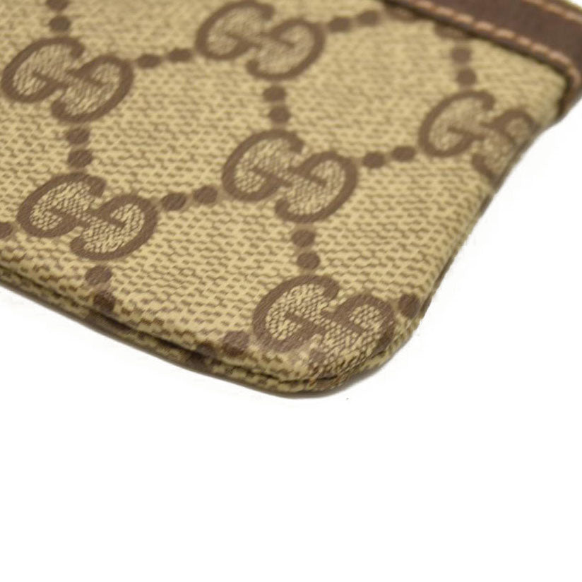 GUCCI GG Logo PVC Leather Coin Purse Wallet Beige