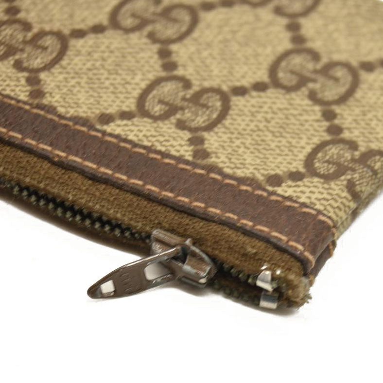 GUCCI GG Logo PVC Leather Coin Purse Wallet Beige