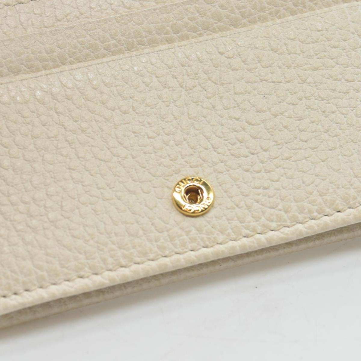 $520 Gucci Pebbled Calfskin GG Marmont Card Case White
