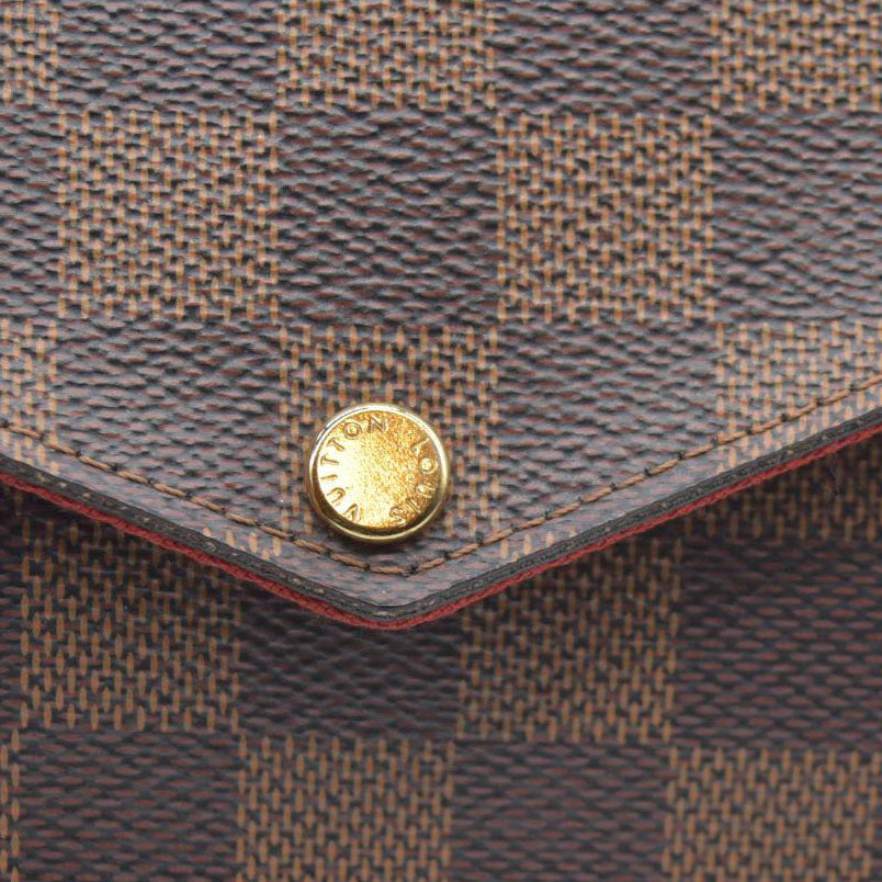 Louis Vuitton Damier Ebene Pochette Félicie Brown Coated Canvas Crossbody Bag