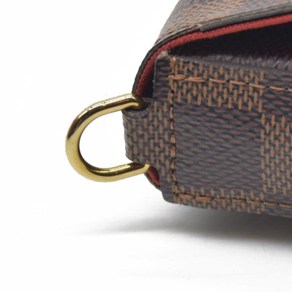 Louis Vuitton Damier Ebene Pochette Félicie Brown Coated Canvas Crossbody Bag