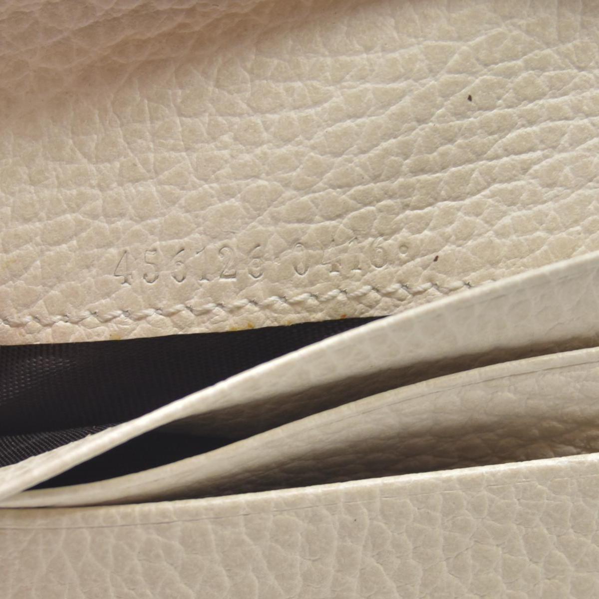 $520 Gucci Pebbled Calfskin GG Marmont Card Case White