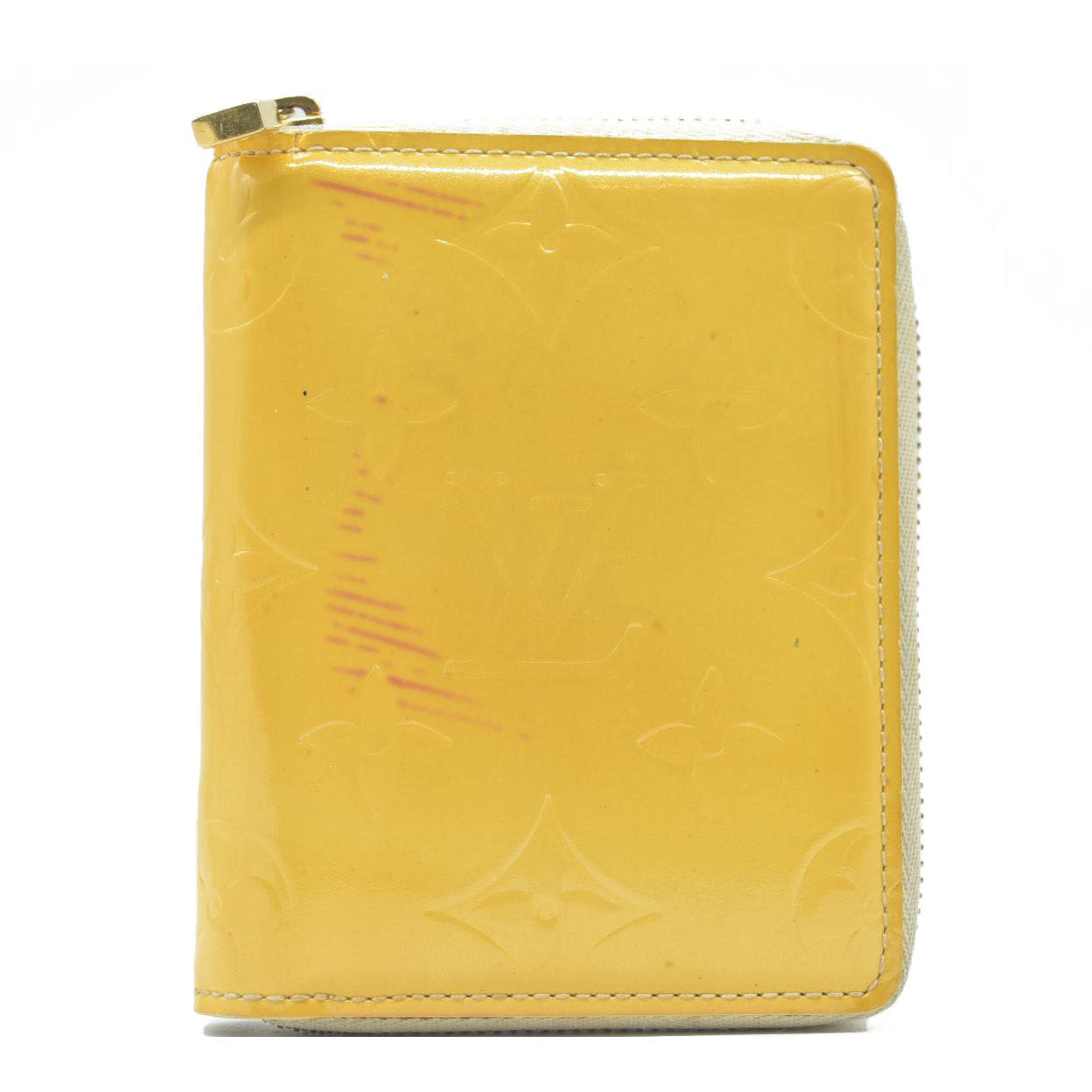 $490 Louis Vuitton Monogram Vernis Patent Leather Broom Zip Around Wallet MI0999