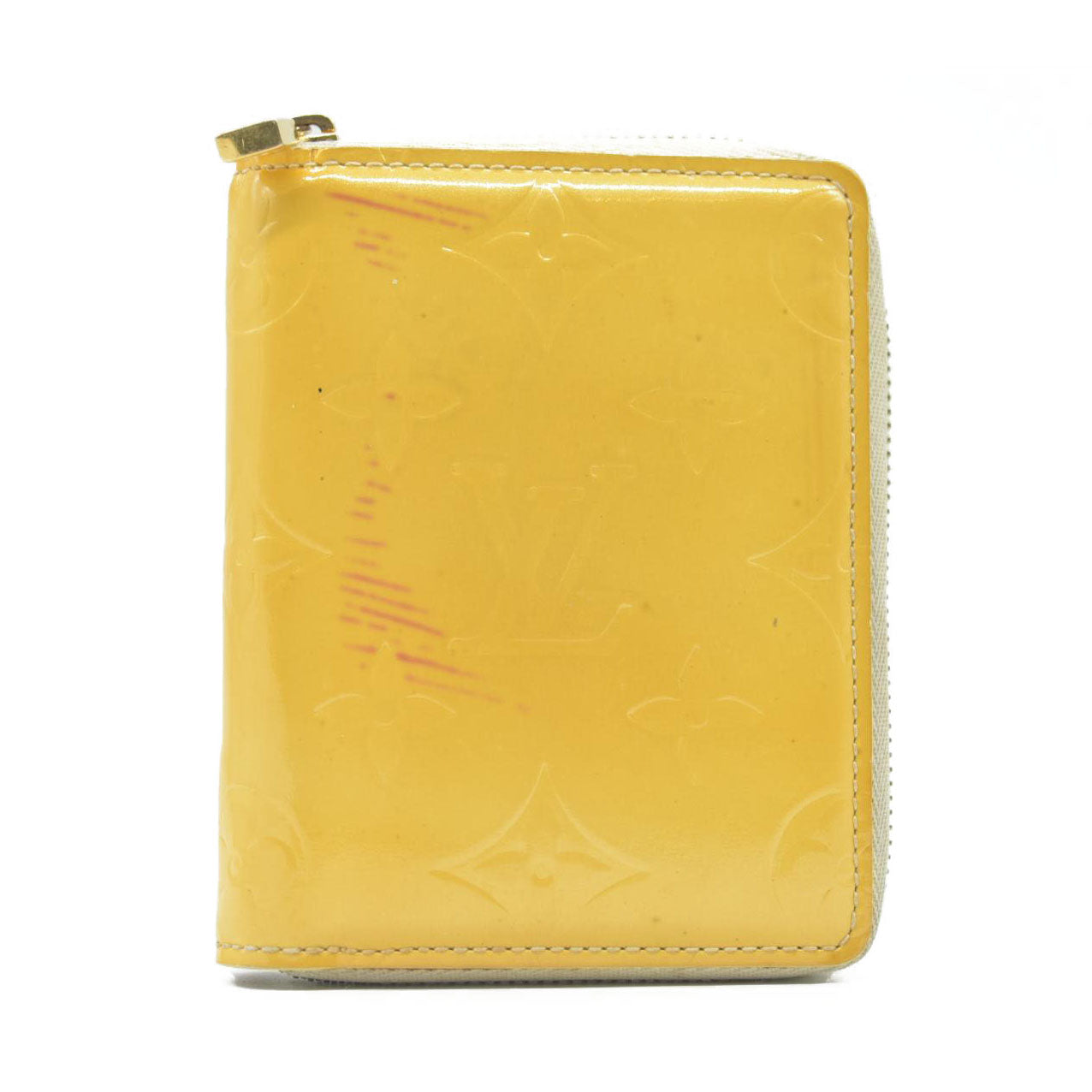 $490 Louis Vuitton Monogram Vernis Patent Leather Broom Zip Around Wallet MI0999