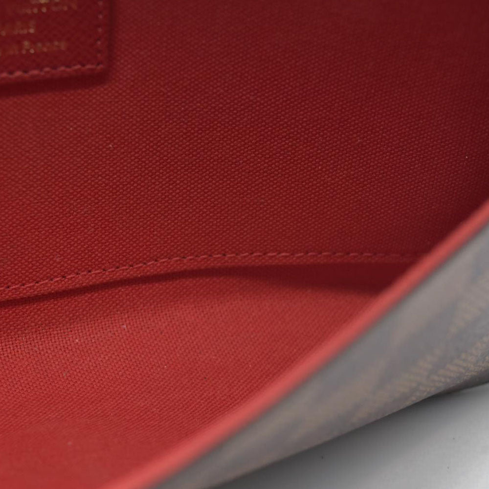 Louis Vuitton Damier Ebene Pochette Félicie Brown Coated Canvas Crossbody Bag