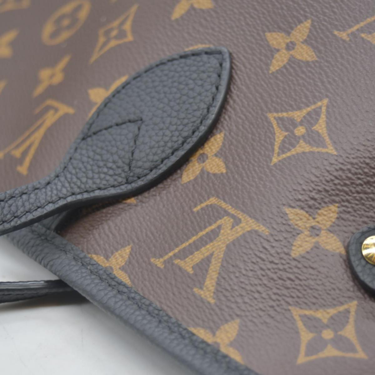 $3200 Louis Vuitton Monogram Calfskin Neo Neverfull Inside Out MM Black RFID