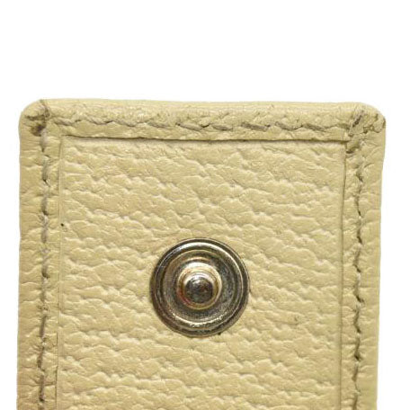 GUCCI GG Logo Canvas Leather Bifold Wallet Beige