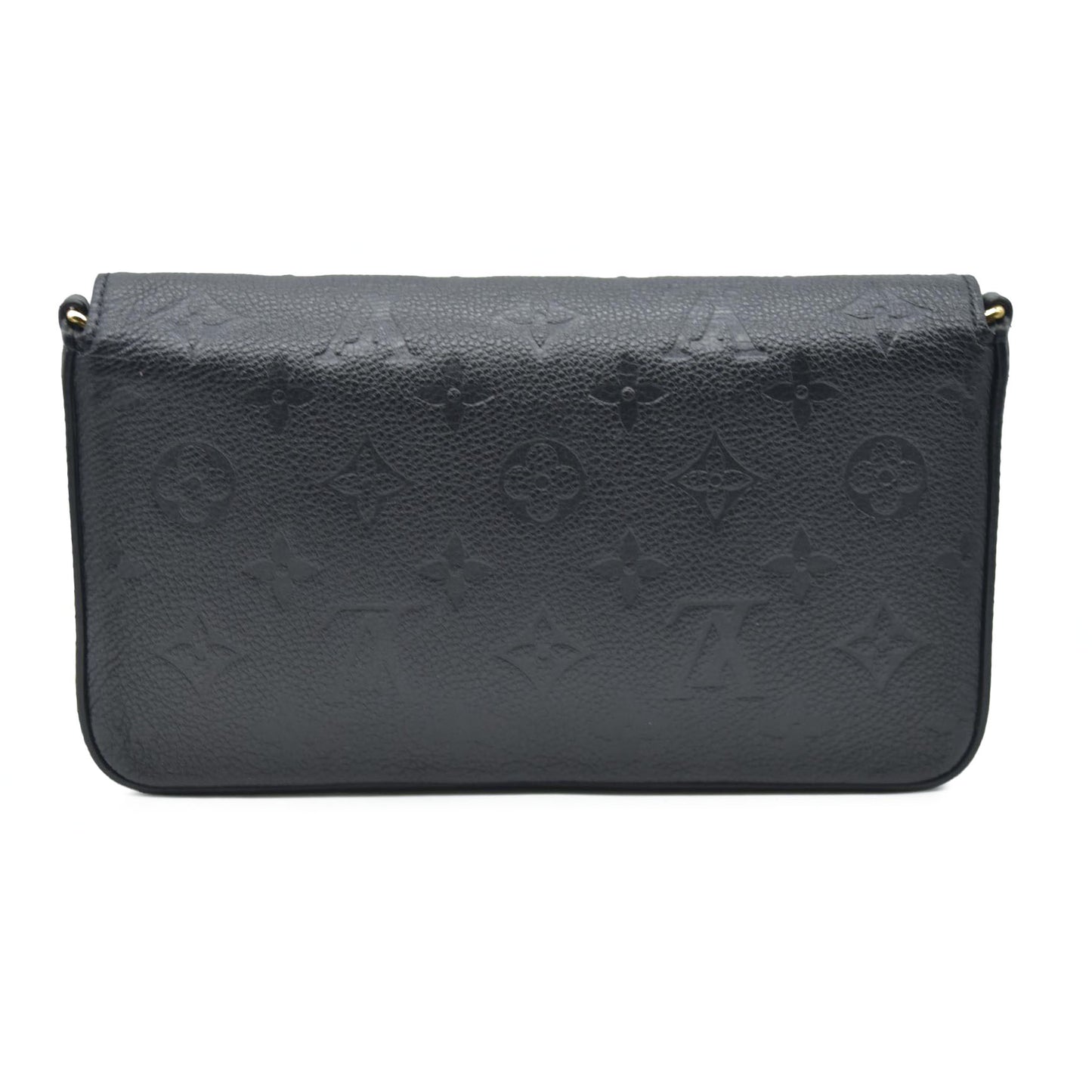 $1720 AUCTION Louis Vuitton  Empreinte Pochette Felicie Chain Wallet Black RFID New Model