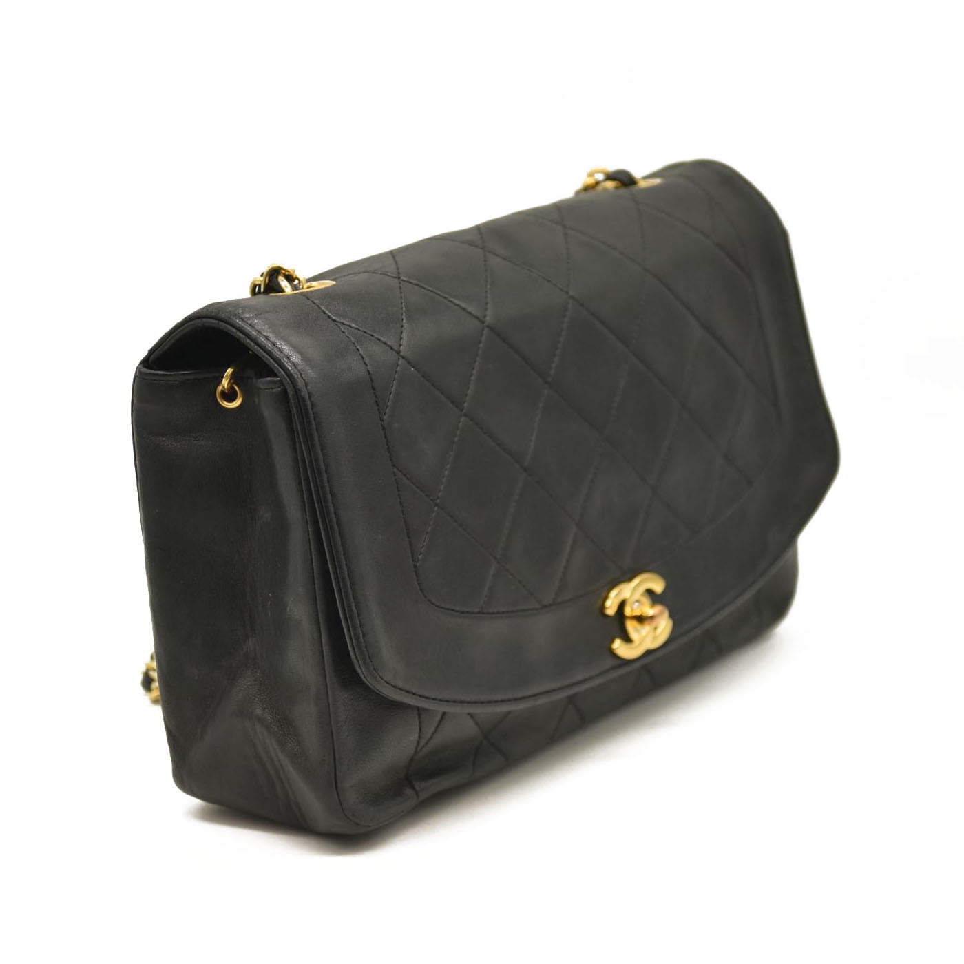 CHANEL  Lambskin Quilted Small Single Flap Black