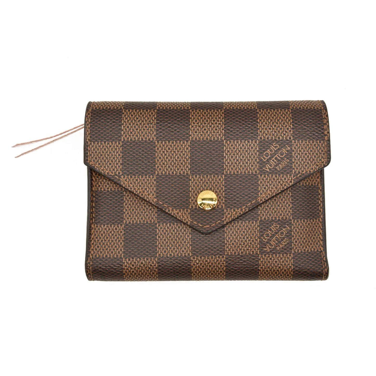 Louis Vuitton  Damier Ebene Victorine Wallet Rose Ballerine RFID