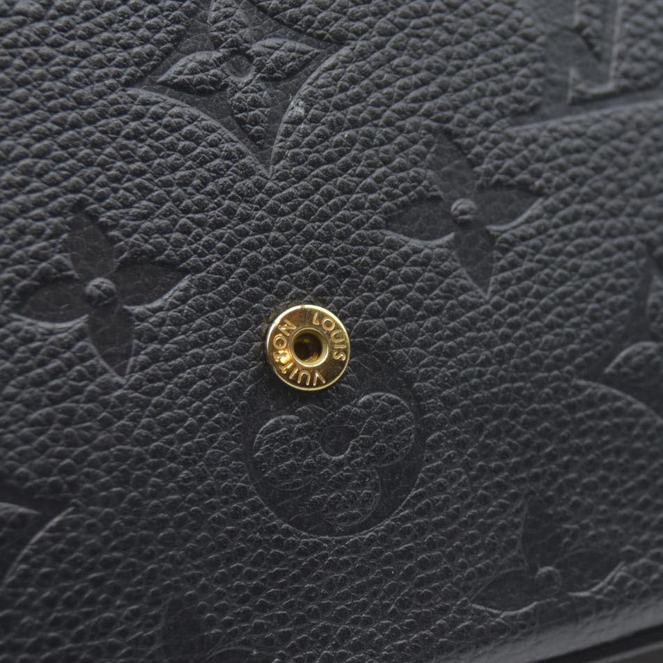 $1720 AUCTION Louis Vuitton  Empreinte Pochette Felicie Chain Wallet Black RFID New Model