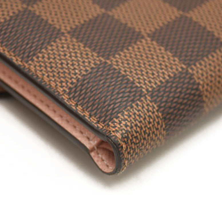 Louis Vuitton  Damier Ebene Victorine Wallet Rose Ballerine RFID