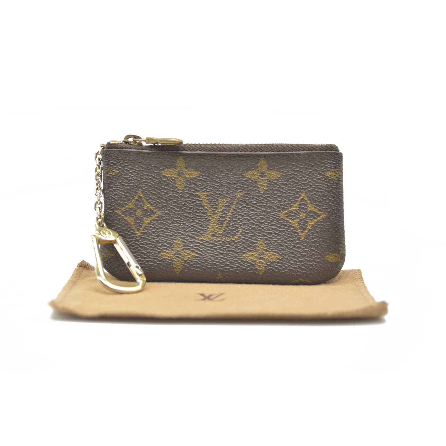 $345 LOUIS VUITTON Monogram Coin Purse Key Pochette Cles Made in USA