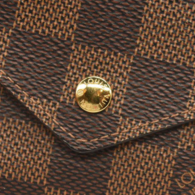 Louis Vuitton  Damier Ebene Victorine Wallet Rose Ballerine RFID