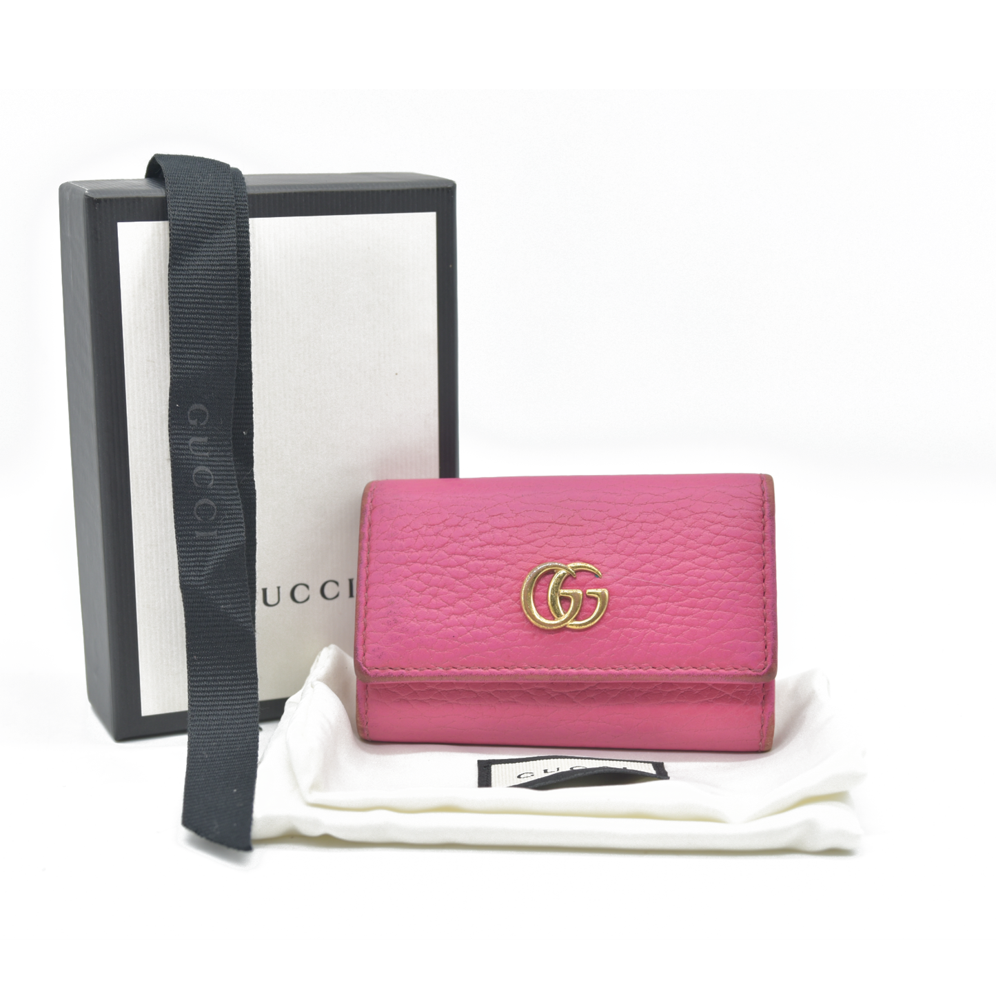 $450 GUCCI GG Marmont Leather 6 Ring Key Case