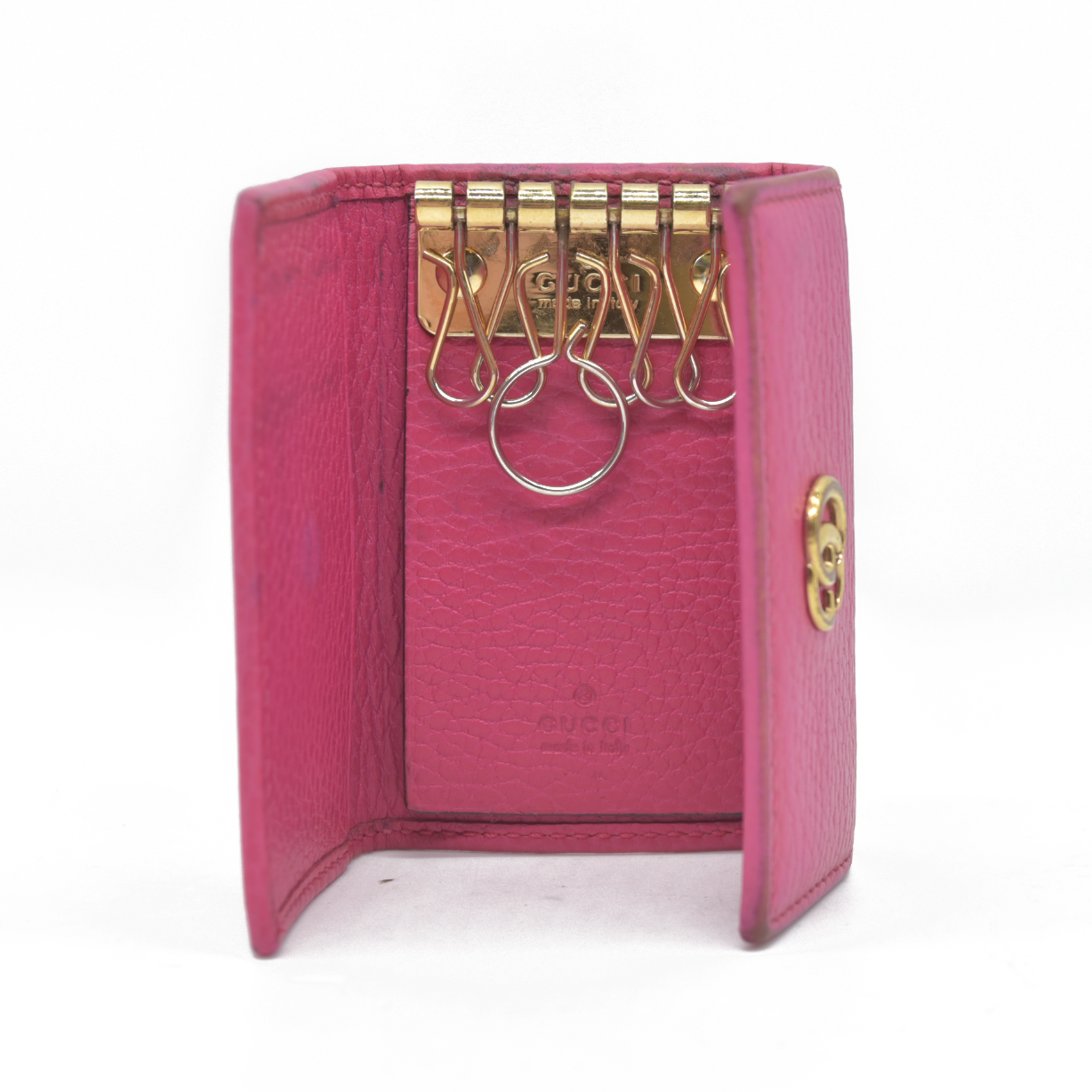 $450 GUCCI GG Marmont Leather 6 Ring Key Case