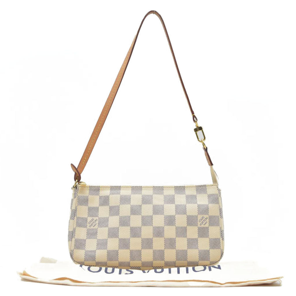 $1580 Louis Vuitton Damier Azur Pochette Accessories RFID