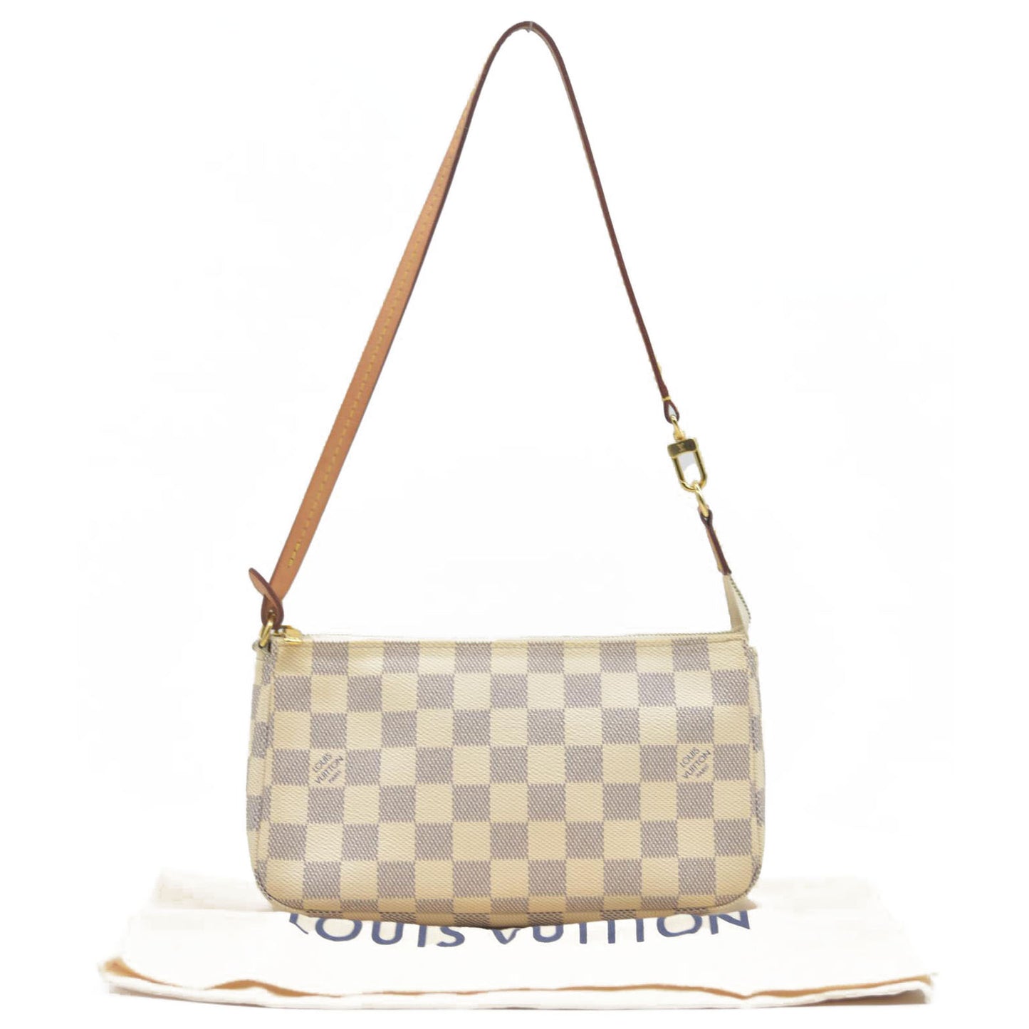 $1580 Louis Vuitton Damier Azur Pochette Accessories RFID
