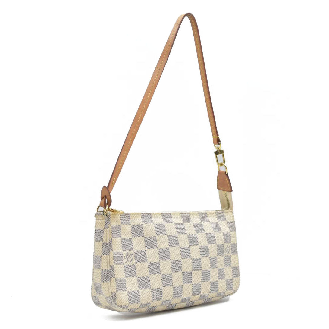 $1580 Louis Vuitton Damier Azur Pochette Accessories RFID