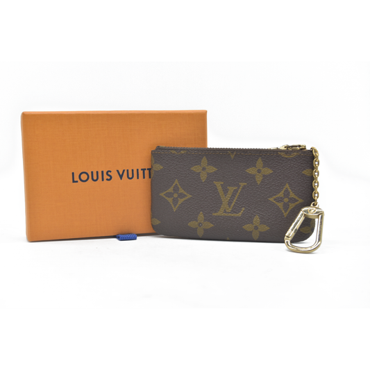 $345 LOUIS VUITTON Monogram Coin Purse Key Pochette Cles 0920ET