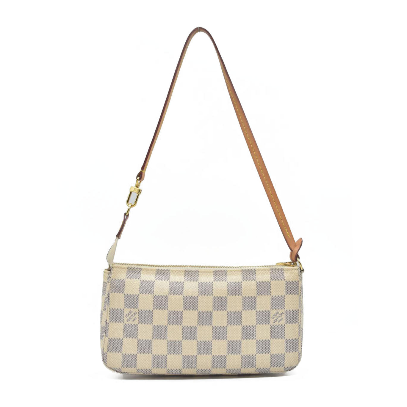 $1580 Louis Vuitton Damier Azur Pochette Accessories RFID