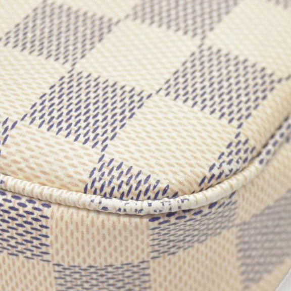 $1580 Louis Vuitton Damier Azur Pochette Accessories RFID