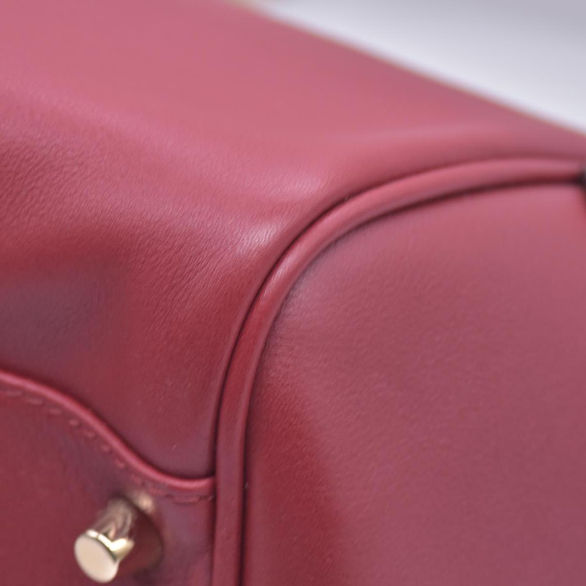 $1095 Burberry Leather Panels Small Canterbury Tote Red CONSIGNMENT