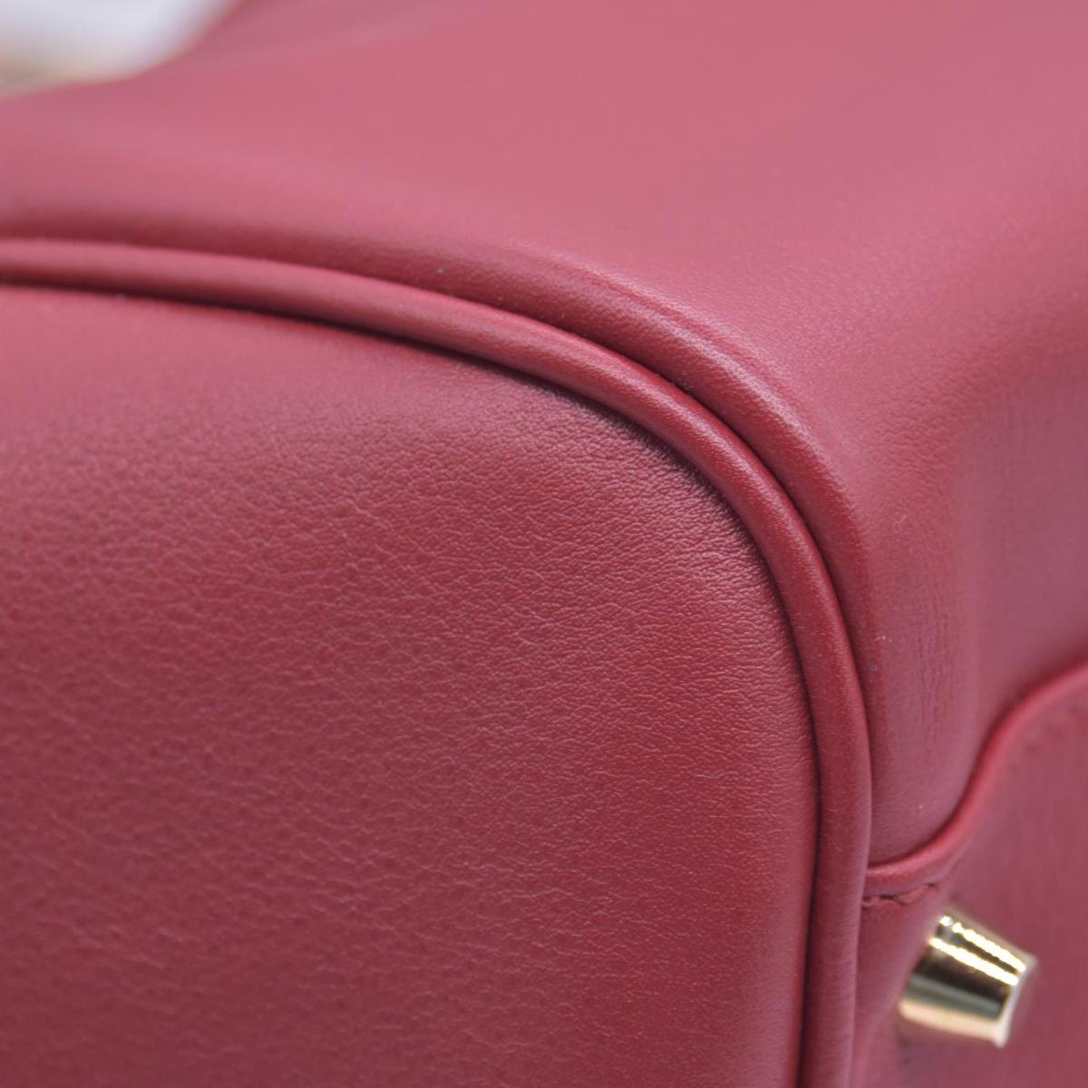 $1095 Burberry Leather Panels Small Canterbury Tote Red CONSIGNMENT