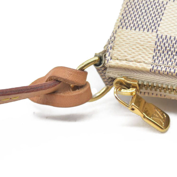 $1580 Louis Vuitton Damier Azur Pochette Accessories RFID