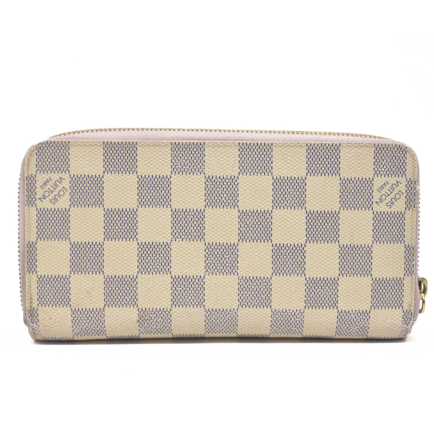 Louis Vuitton Damier Azur Zippy Wallet Rose Ballerine GI0173
