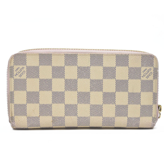 Louis Vuitton Damier Azur Zippy Wallet Rose Ballerine GI0173
