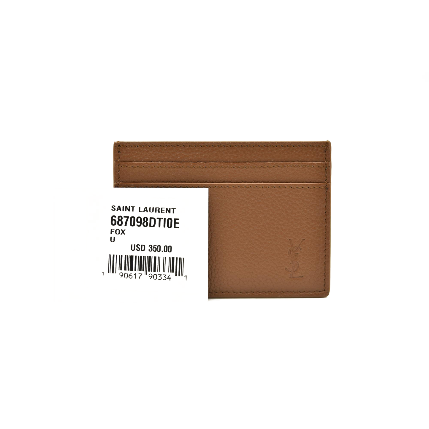 Saint Laurent Logo Cassandre card holder Brown