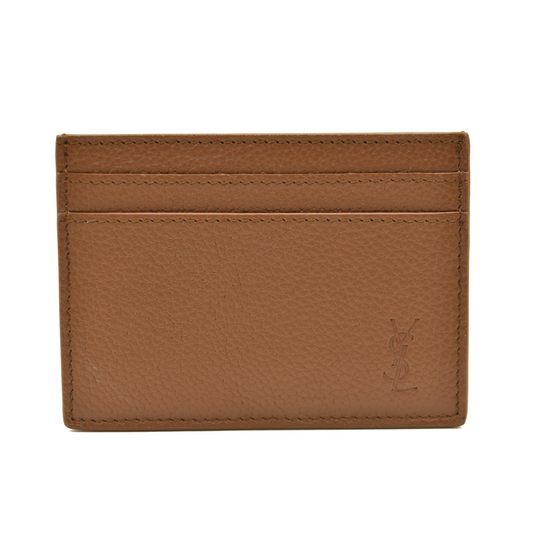 Saint Laurent Logo Cassandre card holder Brown