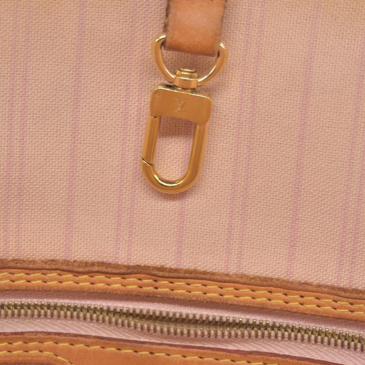 $2240 2010 Louis Vuitton Damier Azur Neverfull MM Rose Ballerine AR1120