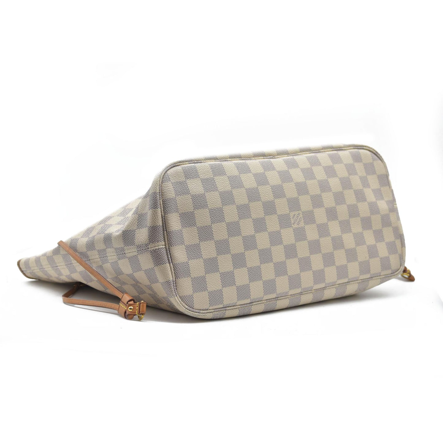 $2170 Louis Vuitton Damier Azur Neverfull MM Rose Ballerine
