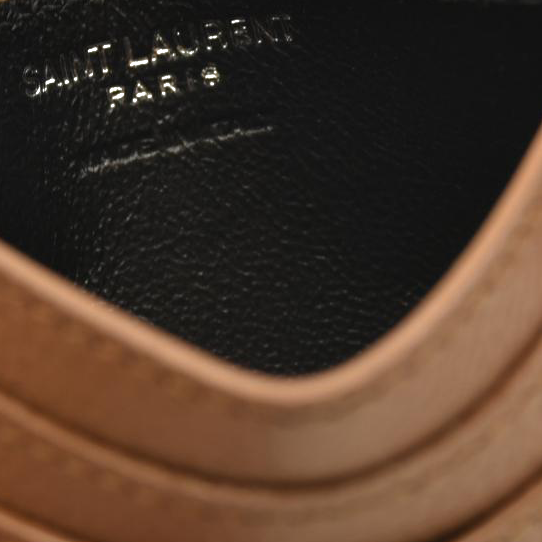 Saint Laurent Logo Cassandre card holder Brown