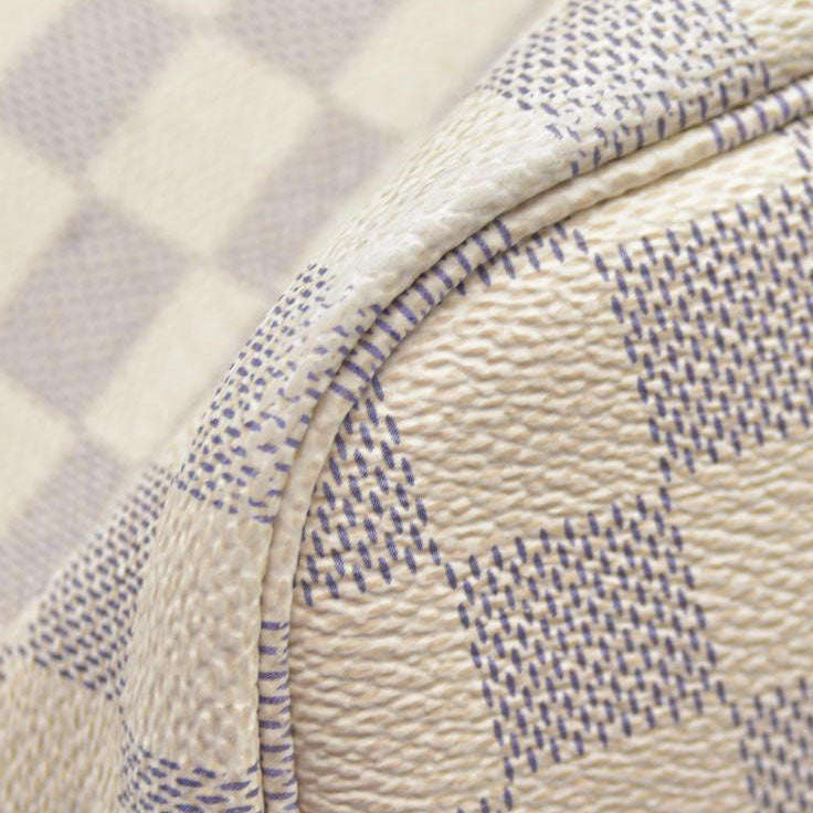 $2170 Louis Vuitton Damier Azur Neverfull MM Rose Ballerine