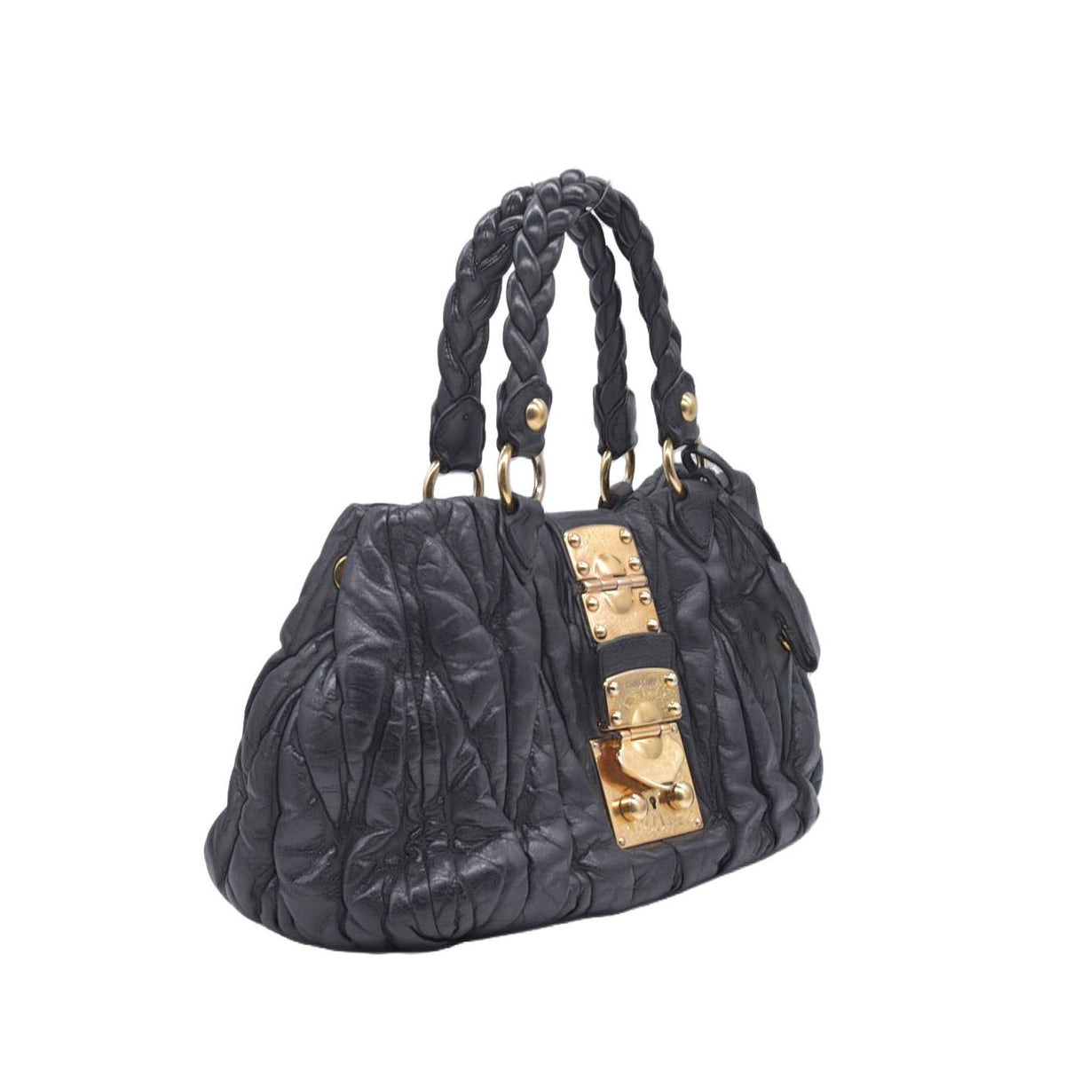 Miu Miu Leather Matelasse Bauletto Aperto Coffer CONSIGNMENT