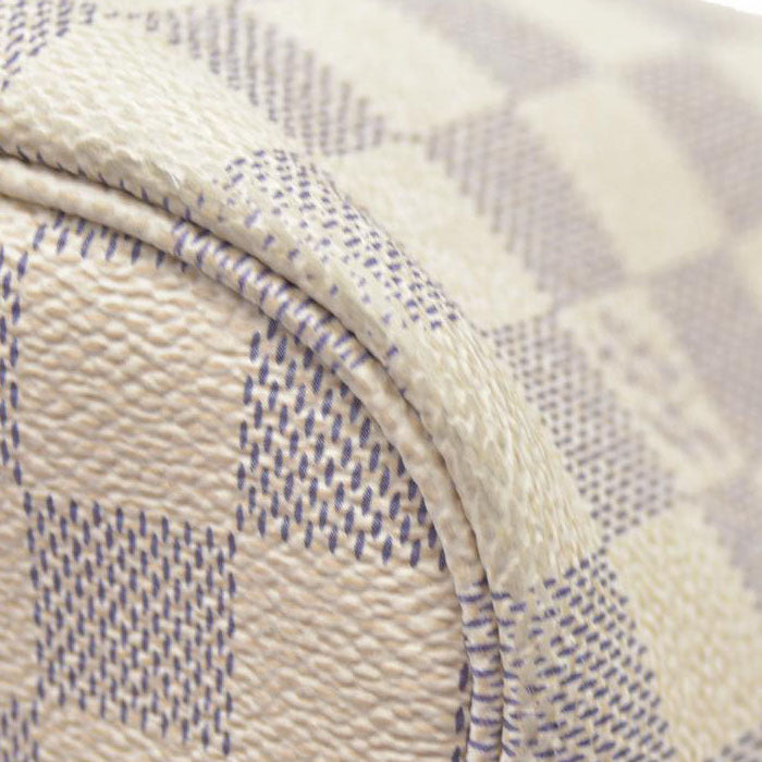 $2170 Louis Vuitton Damier Azur Neverfull MM Rose Ballerine