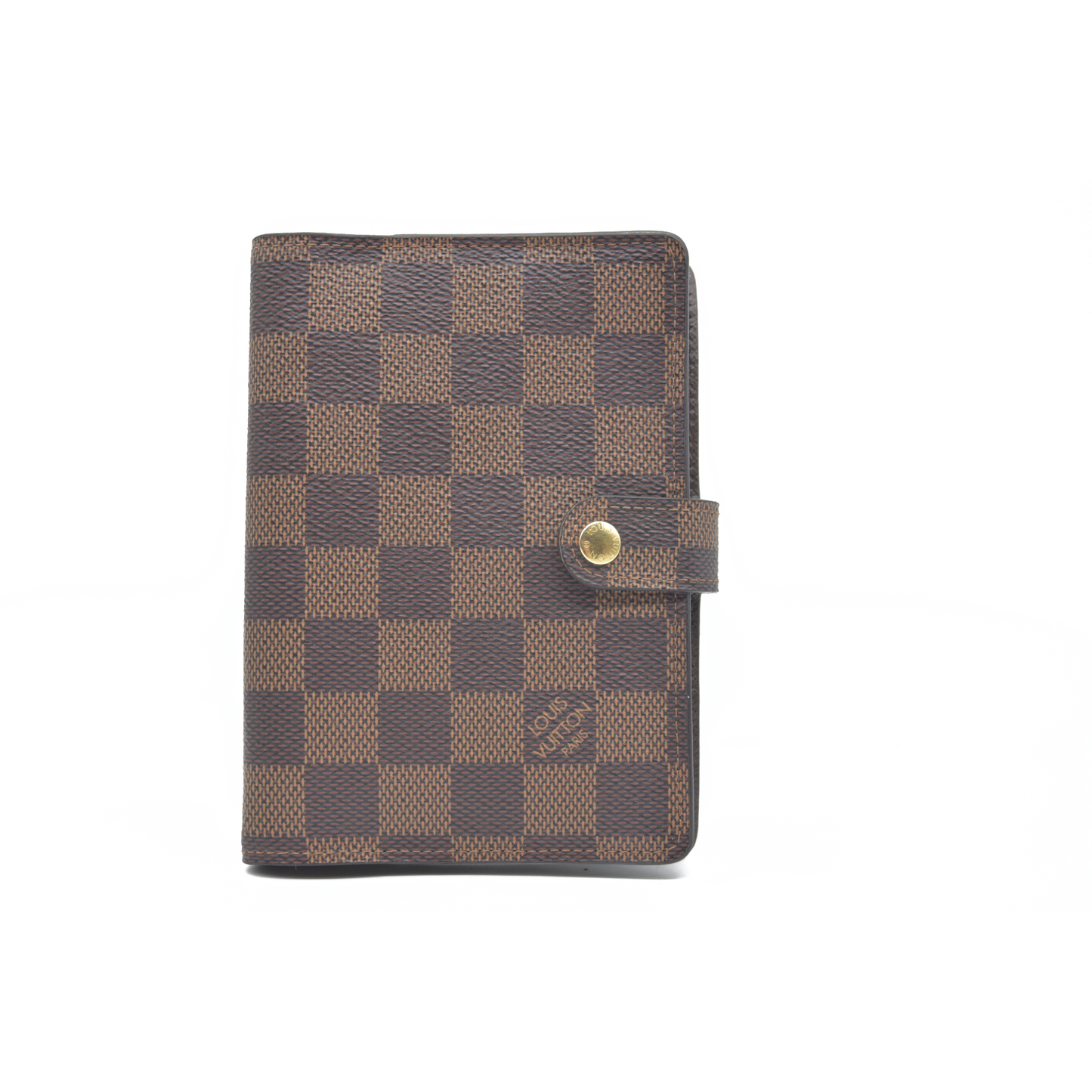 $505 LOUIS VUITTON Damier Ebene Agenda PM Day Planner Notebook Cover RFID