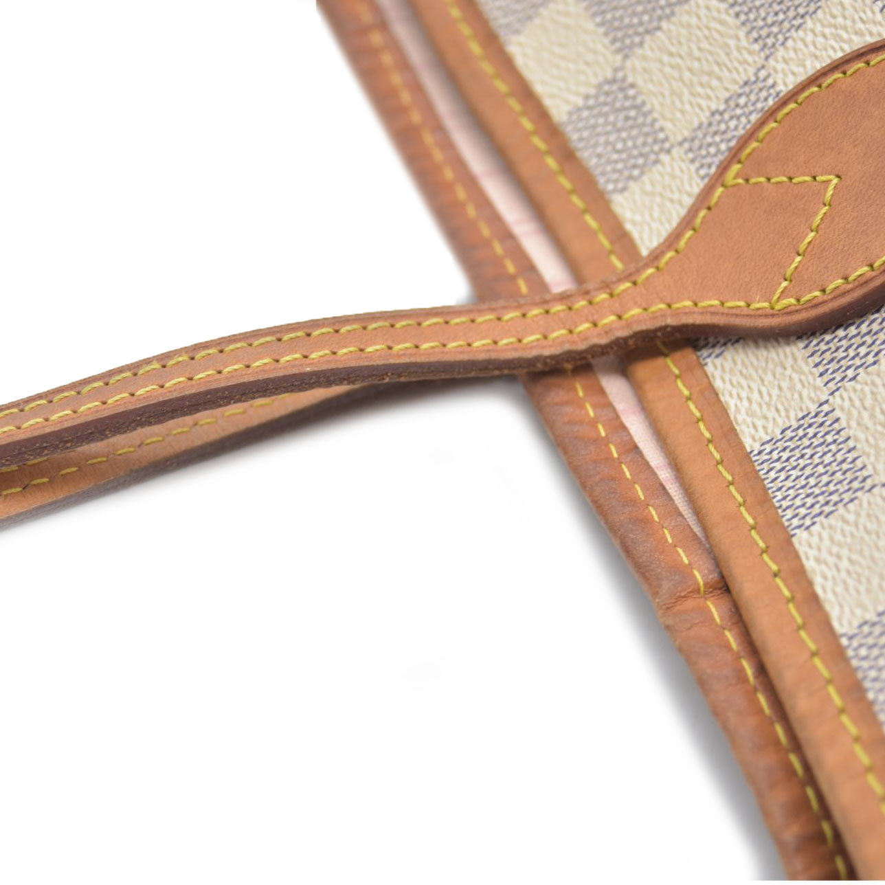 $2170 Louis Vuitton Damier Azur Neverfull MM Rose Ballerine